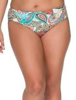 Плавки-бразилиана с растительным орнаментом (Размер: 6X) (Цвет: разноцветный)