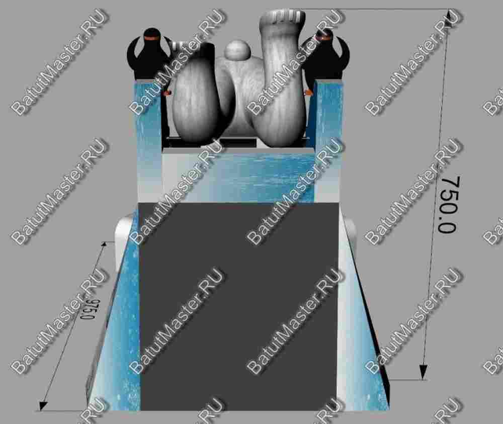 Большой надувной батут-горка "Мишка на севере"