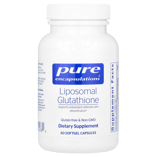 Pure Encapsulations, Липосомальный глутатион, 60 мягких капсул (375 мг в каждой капсуле)