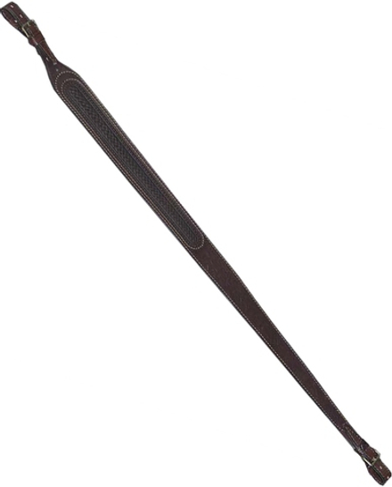 Ремень ружейный фигурный кожа/кожа тисненый с пряжкой