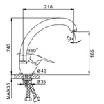 Смеситель для кухни, Frap, с картриджем, хром, F4137-B