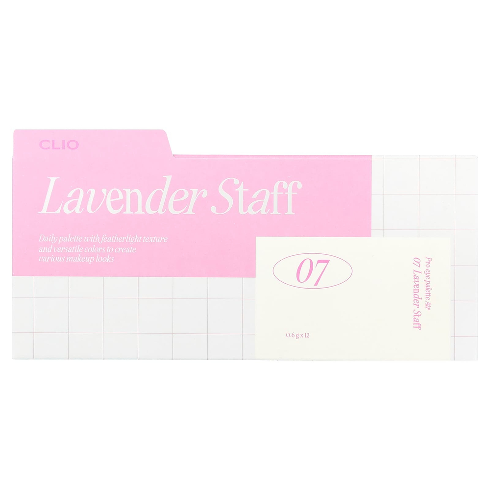 Clio, Палетка теней для век Pro Eye Palette Air, 07 Lavender Staff, 1 шт.