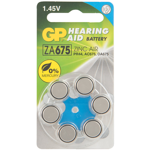 Батарейка для слух.аппаратов ZA675 GP (1шт.)