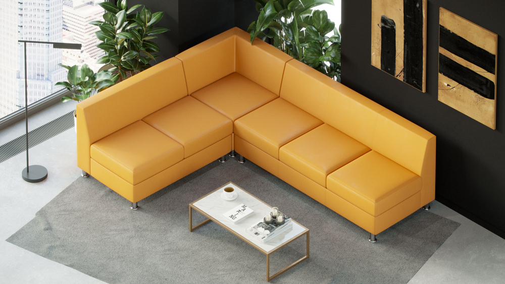 Секция с подлокотником двухместная левая МАРКУС