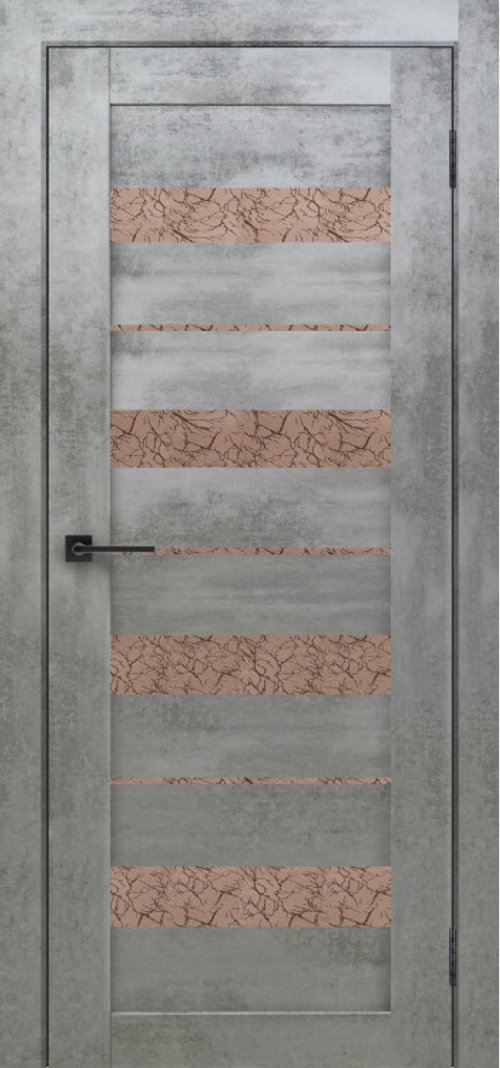 Межкомнатная дверь Велюкс 2 Ясень грей / Цвет Бетон светлый / Остекление "Гранит бронза" / Двери Верда