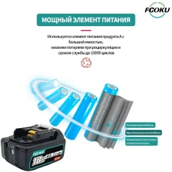 18B 6.0Ah 18650 Li-Ion Батарейки, с индикацией Аккумулятор для Makita BL1830 BL1850B, BL1860B BL1840B BL1850