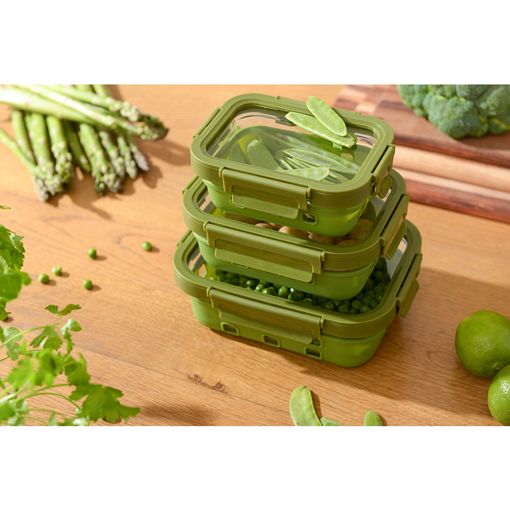 Контейнер для запекания, хранения и переноски продуктов в чехле smart solutions, 370 мл, зеленый