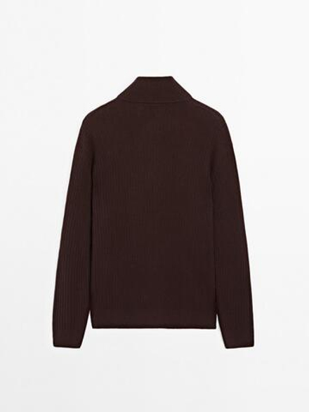 Massimo Dutti Свитер с воротником-стойкой, бордо