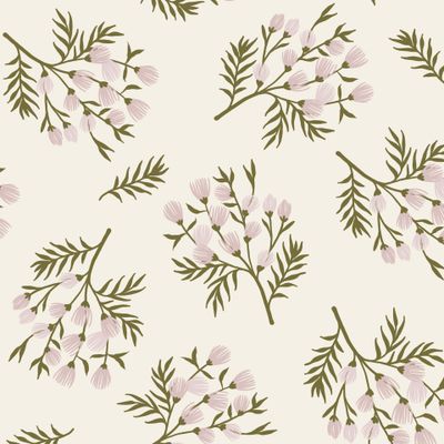 нежные цветы с веточками на бежевом