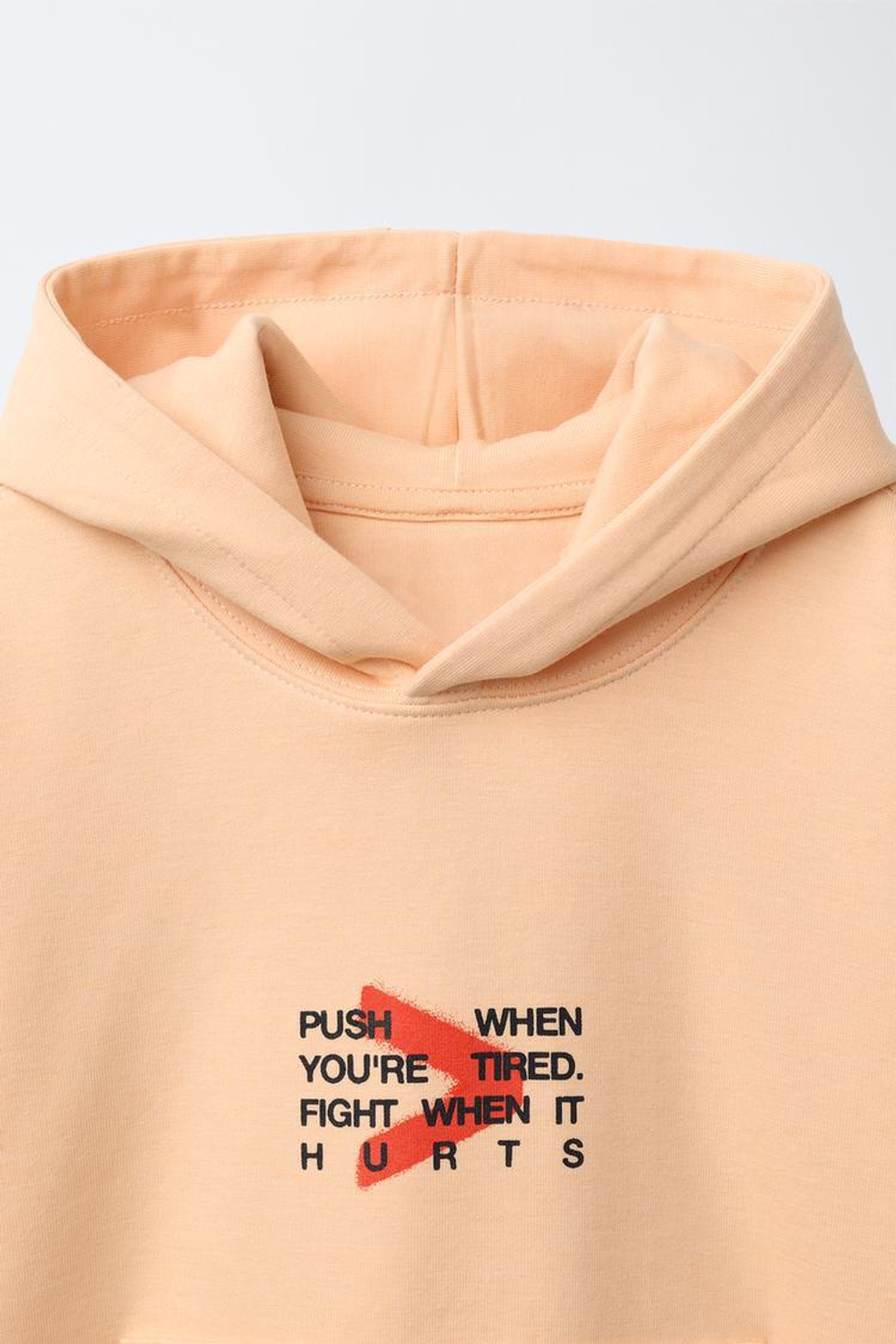 ZARA ХУДИ SPORTY INTERLOCK, СВЕТЛО-ОРАНЖЕВЫЙ