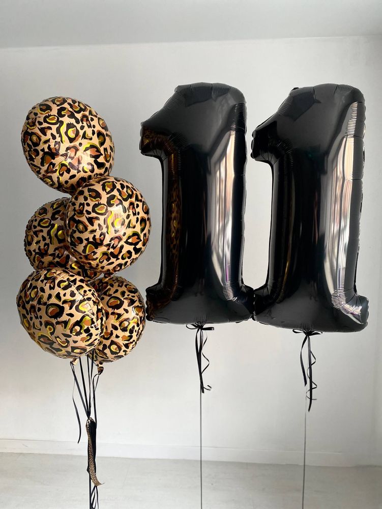 Воздушные шары леопардовые для девочки №3933