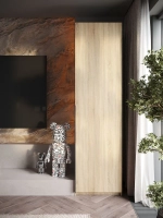 Шкаф Распашной Бежевый 61х220x52,5 SOHO с полками и ручкой