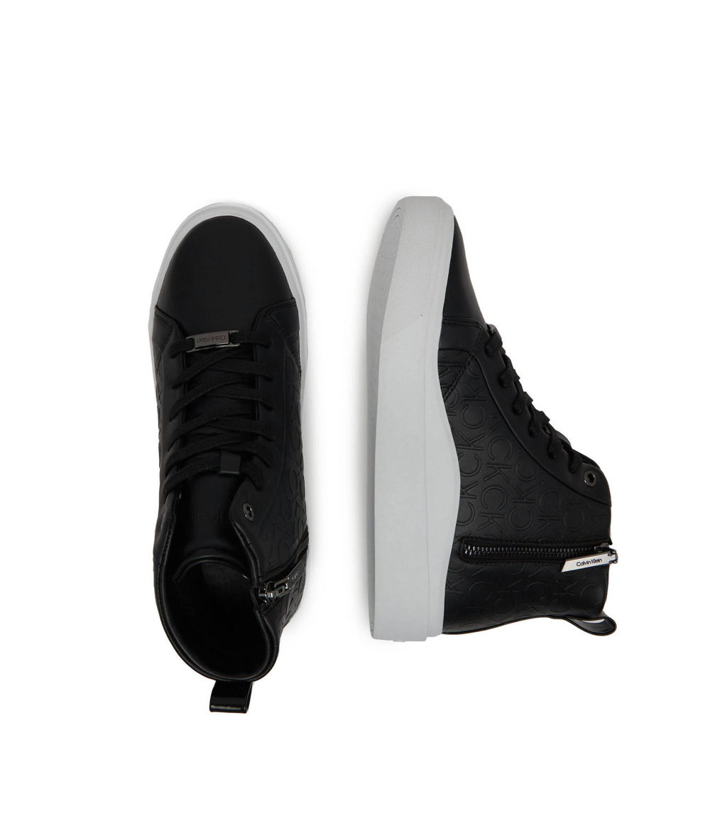 Кожаные кроссовки cupsole wave high top Calvin Klein - черный(HW0HW01330)