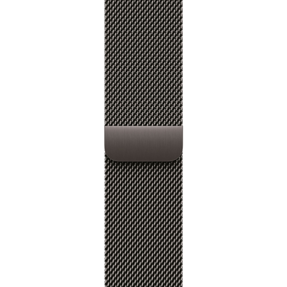 Apple Watch Series 10, 46 мм, корпус из титана цвета сланцевый титан, спортивный ремешок цвета «миланская петля» сланцевый