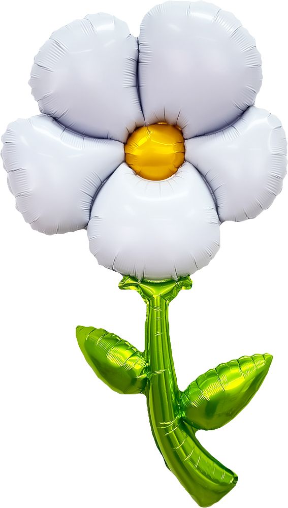 Шар (43&#39;&#39;/109 см) Цветок, надув воздухом, Белый, 1 шт.