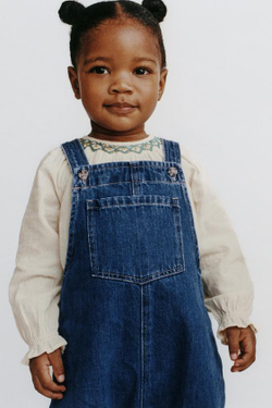 ZARA БОДИ С КОНТРАСТНОЙ ВЫШИВКОЙ, ВАНИЛЬНЫЙ