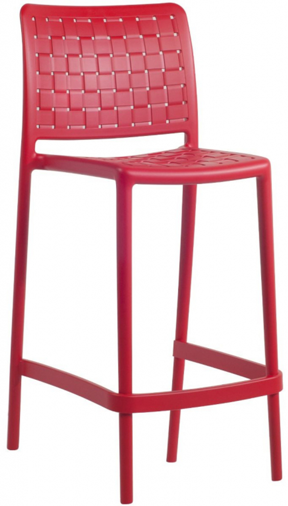Стул пластиковый полубарный Papatya Fame-S Bar 65, красный