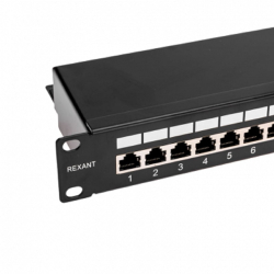 Патч-панель Rexant (02-0054) Панель коммутационная наборная 19", 1U, 24 порта, STP PRO