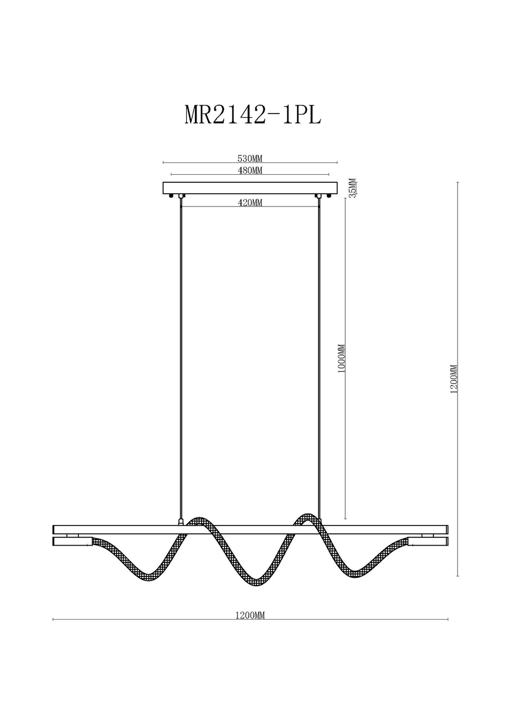 Подвесной светильник IP40 с гибким неоном MyFar Kenneth MR2142-1PL