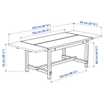 Раздвижной стол - IKEA NORDVIKEN/НОРДВКЕН ИКЕА, 152/223х95х75 см, белый