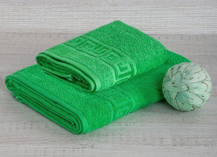 Набор полотенец Туркменистан 70х140 + 50х90 Зеленый-1