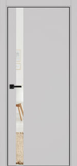 Межкомнатная дверь Optima Porte НЕАПОЛЬ 211 Зеркало, Алюминиевая кромка SB (матовый чёрный) с 4-х сторон