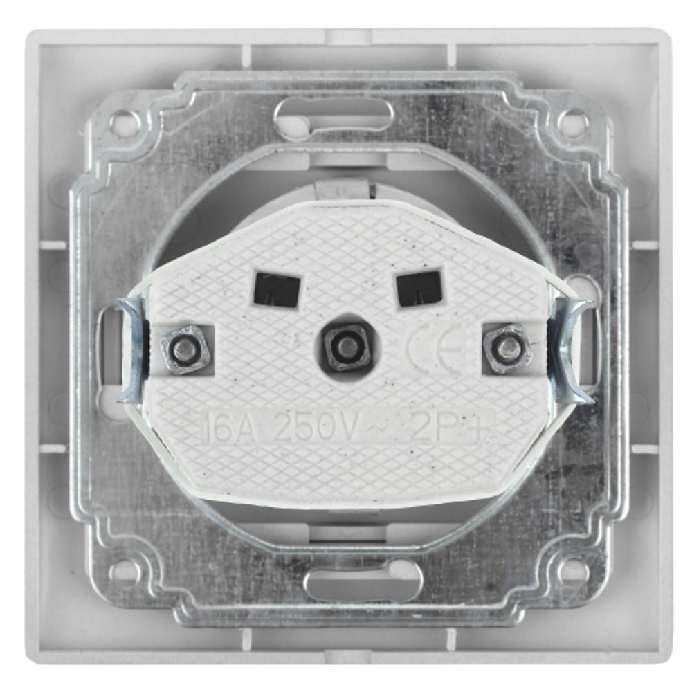 Розетка Intro Plano 1-201-01 без заземления 2P 16А-250В IP20 СУ белый