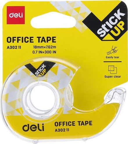 Скотч 18мм*7,6м кристально-прозрачная, диспенсер