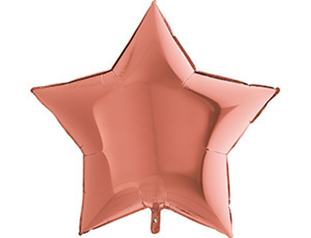 Г 36"/91 см, Звезда, Металлик, Розовое золото (Rose Gold), 1 шт