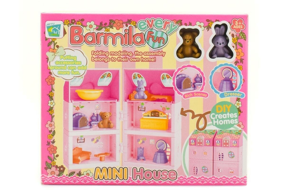 Дом с фигурками зверей 23,2х6х19 см