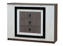 Комод "Александра 23" (ясень анкор темный/сандал белый) МДФ/ЛДСП, Фант-мебель, г. Волжск