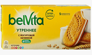 ПЕЧЕНЬЕ BELVITA УТРЕННЕЕ СЭНДВИЧ С ЙОГУРТОВОЙ НАЧИНКОЙ 253ГР