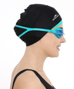 Шапочка для плавания Duplo Black/Aquamarine, полиамид