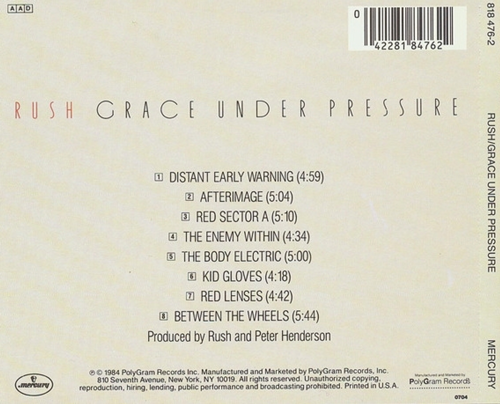 Rush / Grace Under Pressure (CD)