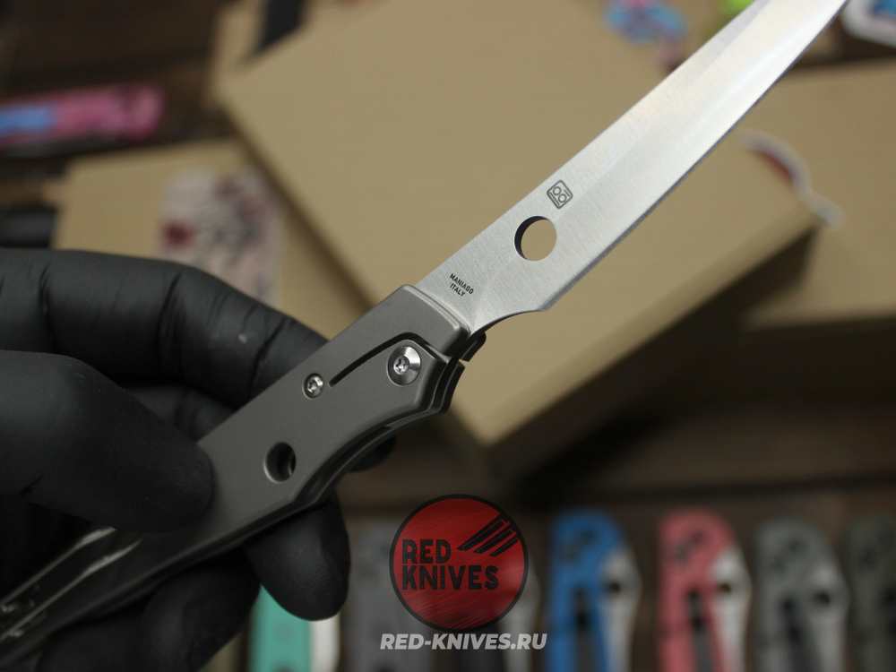 Нож Spyderco COBOL Titanium - рукоять титан, клинок сатин