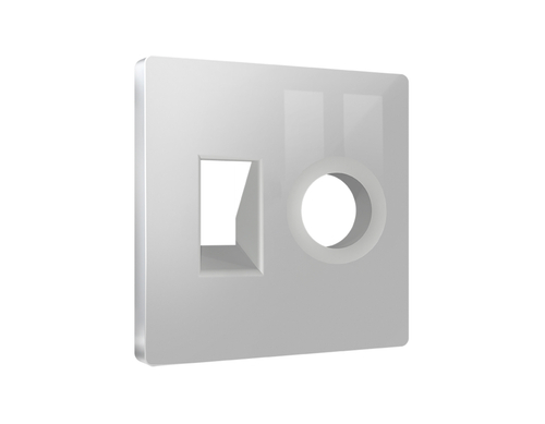 AP4125 Лицевая панель ALFA (Серебро глянец) для компьютерной/телефонной + TV розетки RJ-45/RJ-11 QUANT
