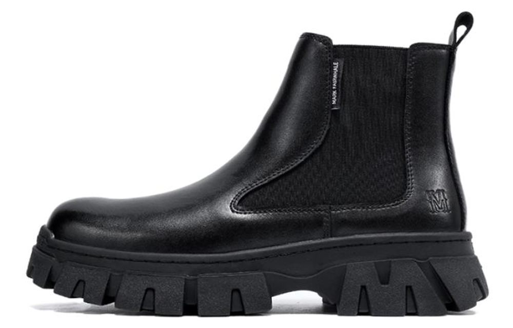 FAIRWHALE Split Cow Leather, Top Grain Cow Leather Ankle Boots Men"s Black