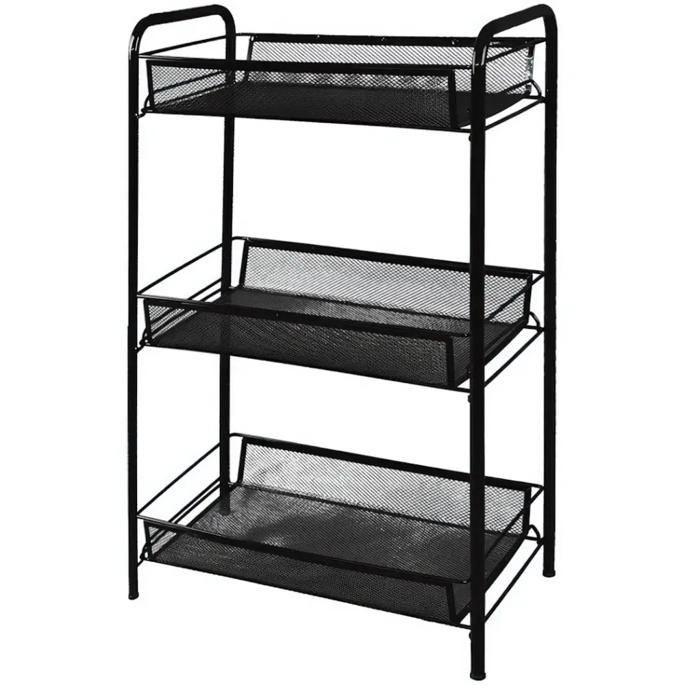 Этажерка 3х-секционная «Ладья 2», цвет черный, 44*25*71,5см