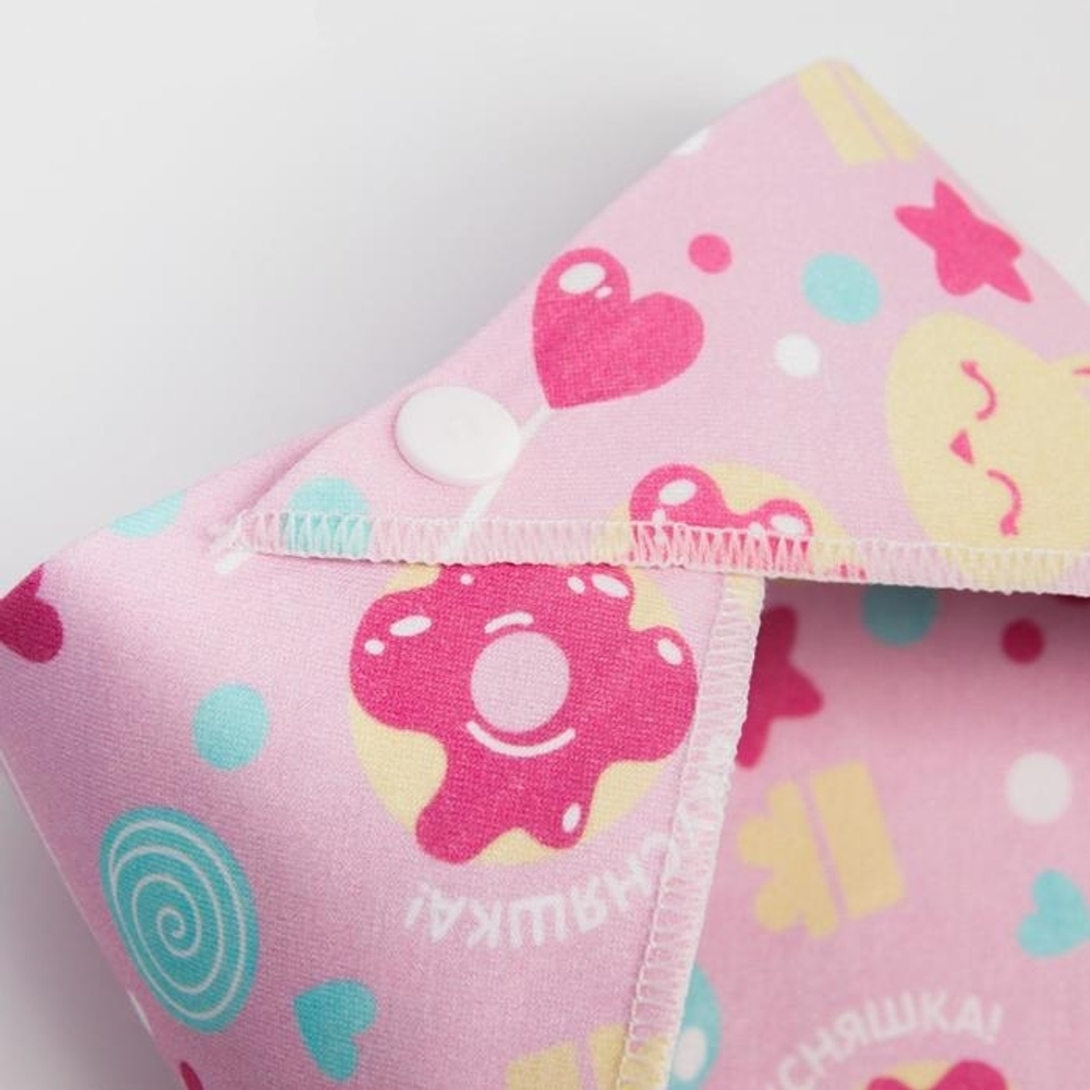 5112547 Нагрудник -бандана непромокаемый, с прорезывателем «Зайка» на кнопке