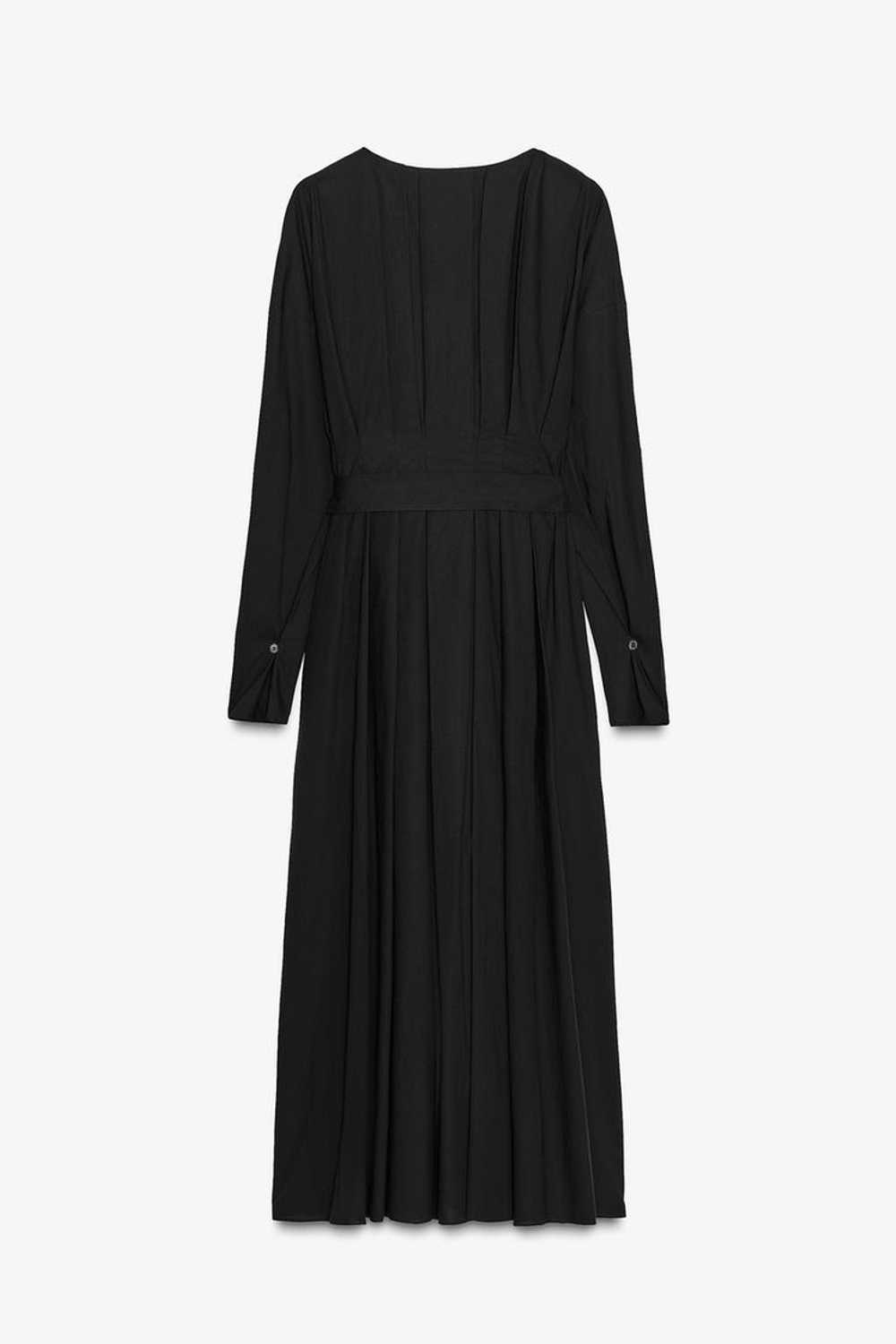 ZARA ПЛАТЬЕ МИДИ СО СКЛАДКАМИ — ZW COLLECTION, ЧЕРНЫЙ