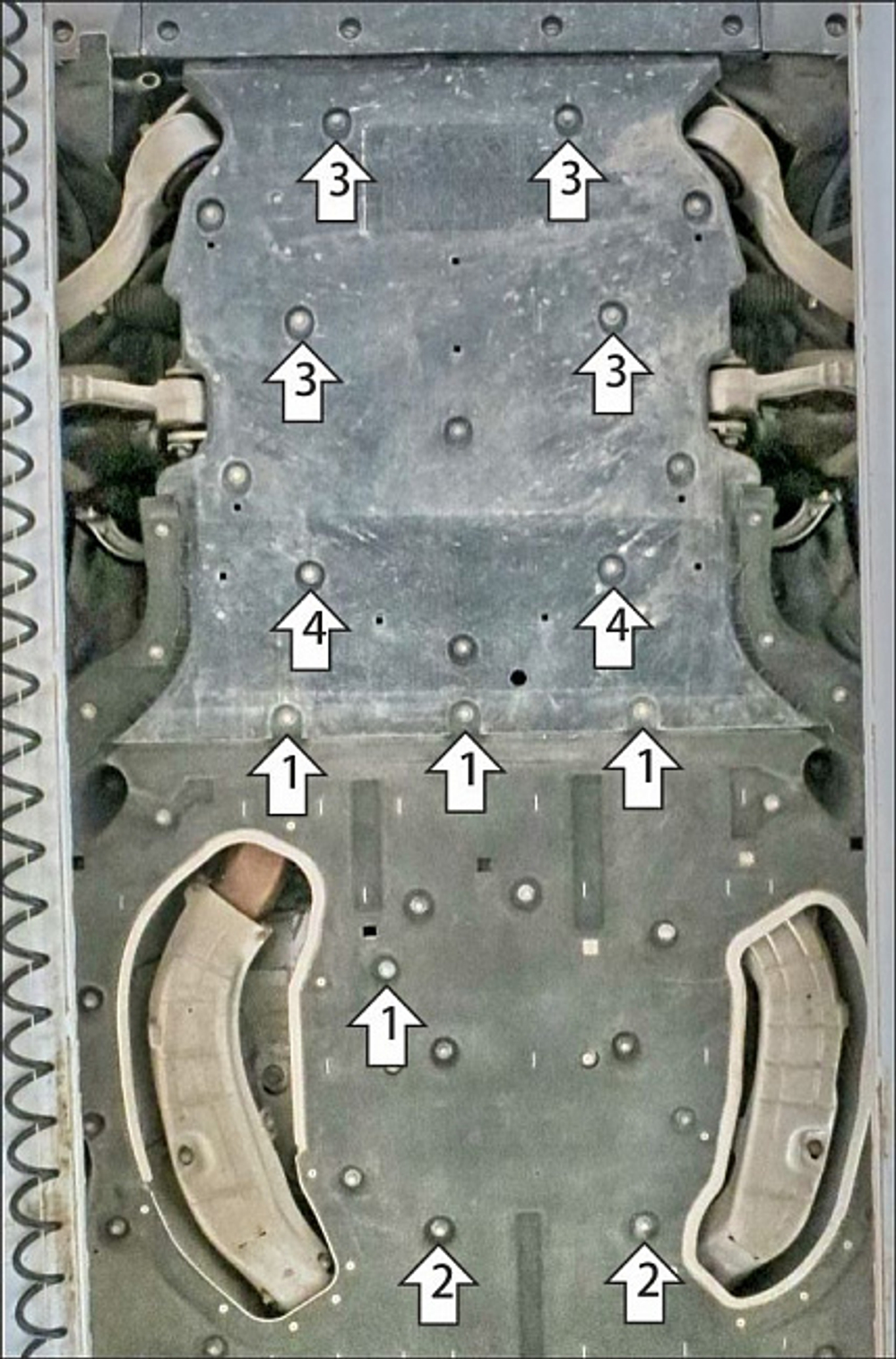 Защита алюминиевая 4 мм Д, КПП; РК для Range Rover L460 с 2022 г Motodor.343201