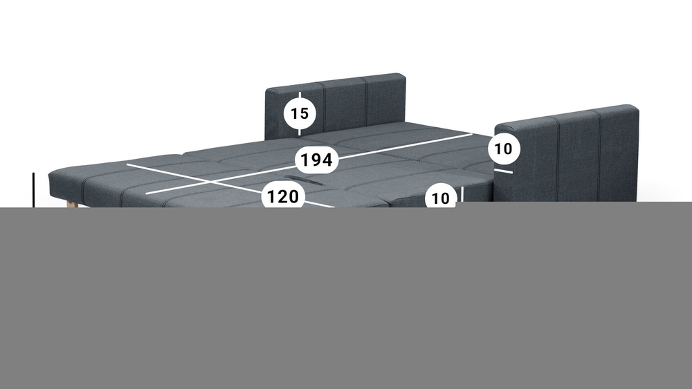 Диван Уют Лайт Strong Plus 10 120*84*82 см, серый Рогожка Выкатной Фиеста
