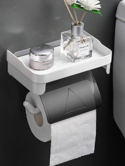 Держатель для туалетной бумаги с полкой (XS-387)