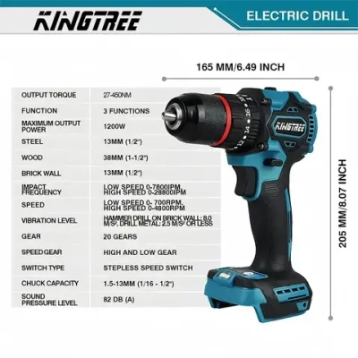 KingTree Шуруповерт, 18 В, 1 АКБ