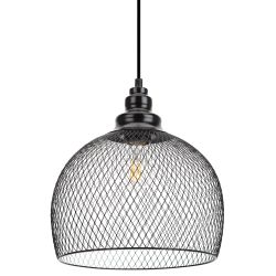 Светильник подвесной ЭРА PL7 BK под лампу E27 высота плафона 280мм подвеса 720мм черный | Подвесы в стиле LOFT