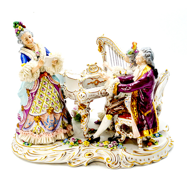 Музыкальное трио. Кружевной фарфор. Sitzendorf/ Зитцендорф, Г. 1918–е