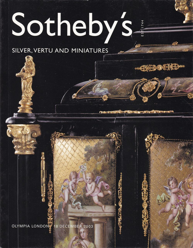 Каталог аукциона Sotheby's, Лондон, Серебро, объекты роскоши и миниатюры от 18 декабря 2003 года