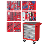 Набор инструментов &quot;ПРОФИ&quot; в красной тележке, 299 предметов МАСТАК 52-06299R