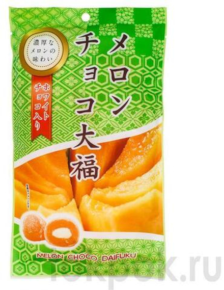 Моти Дайфуку со вкусом дыни и сливочной начинкой Melon Daifuku Seiki, 160 гр