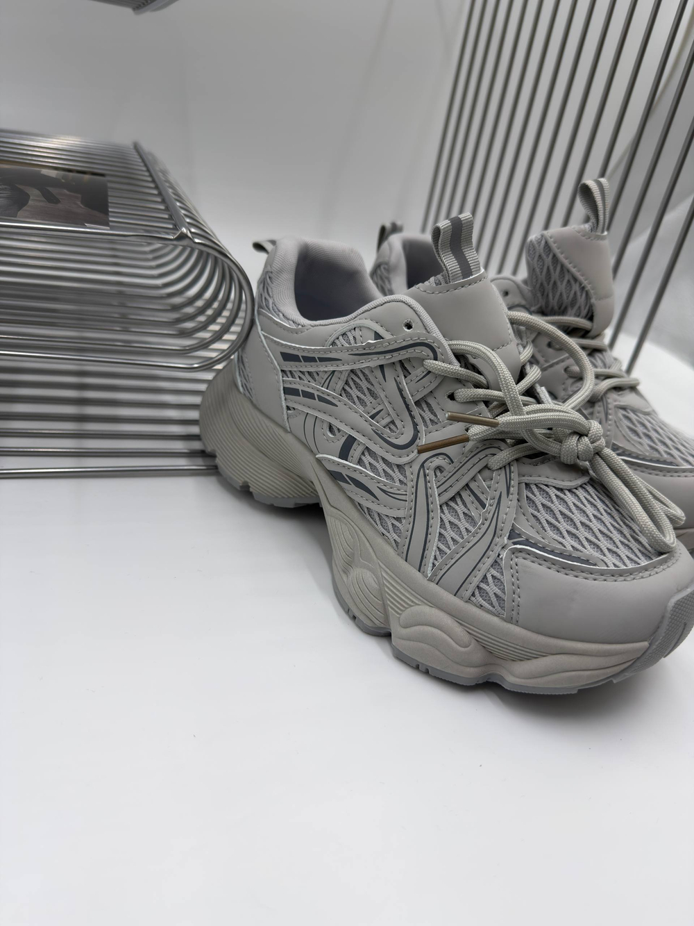 Кроссовки женские экокожа арт. 954-4 цвет "серый"